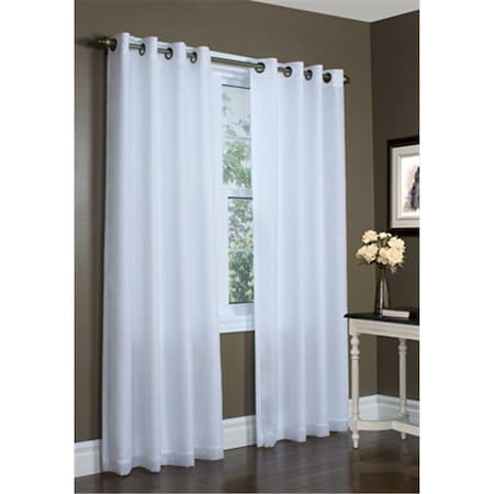 Commonwealth Home Fashions Thermavoile Rhapsody Lined Grommet Panel 5 4 x 95 in., White 70490-109-001-95